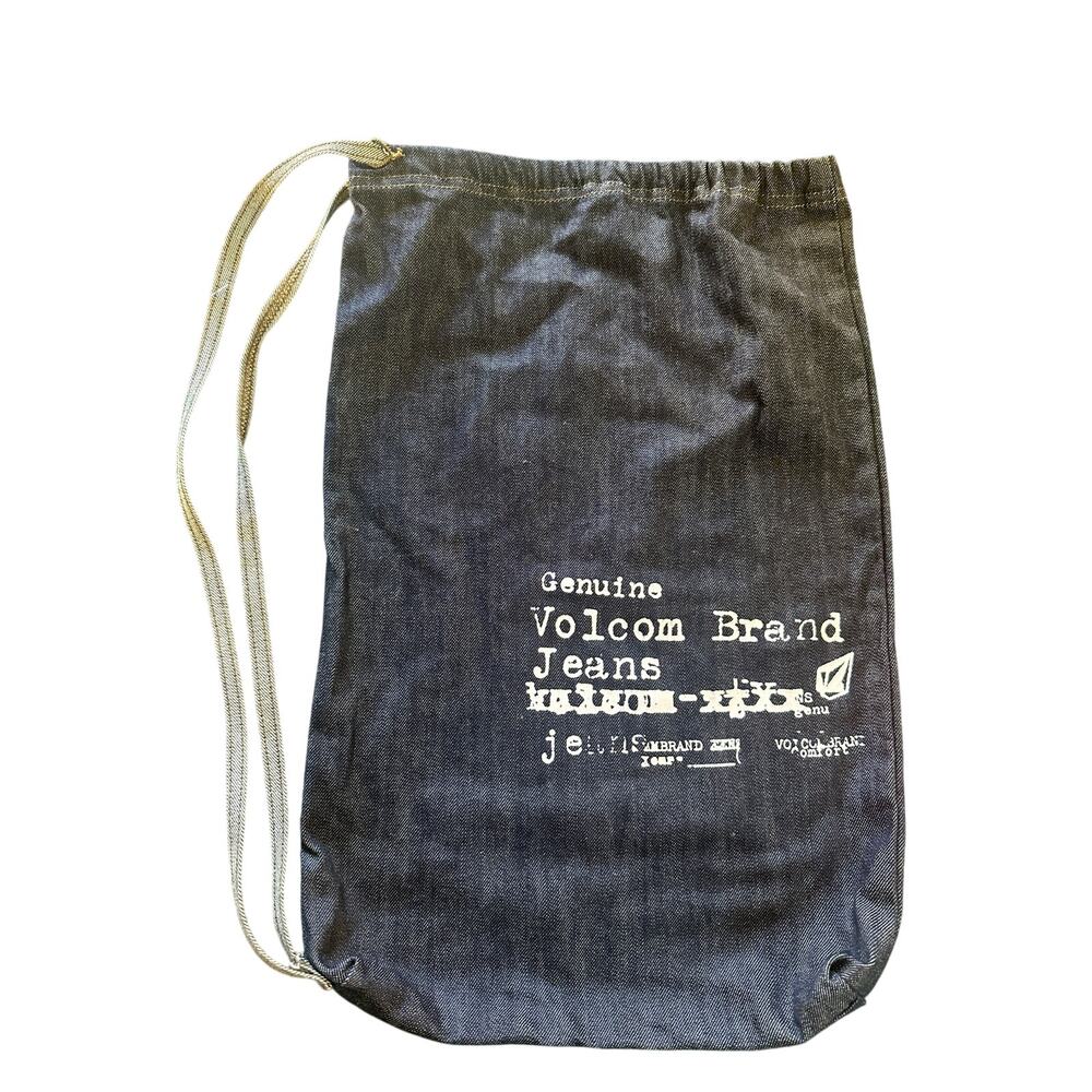 Volcom Denim Drawstring Backpack Genuine Volcom Brand Jeans Bag